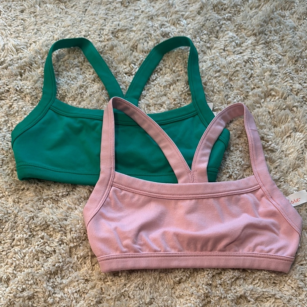 Green and Pink Sports Bras